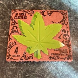 Hi Times Cannabis Rubber Coasters + Patch